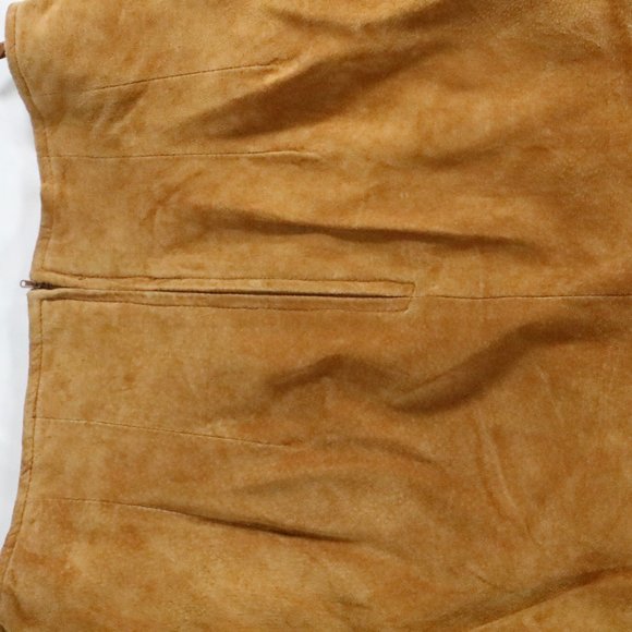 VTG CEDARS Genuine Palomino Leather Skirt Sz 14 - Picture 2 of 16